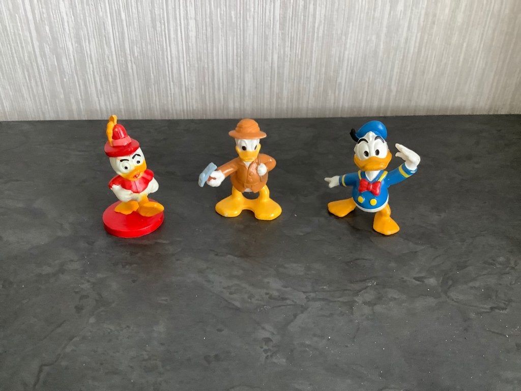 Disney Donald Duck verschillende characters (7-8 cm), Ophalen of Verzenden, Donald Duck, Gebruikt, Beeldje of Figuurtje