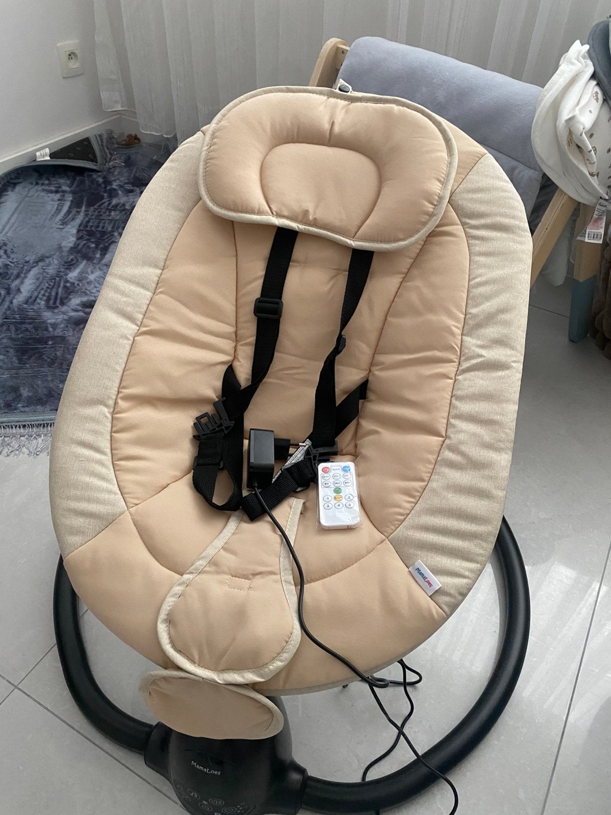 Balançoire électrique Beige MamaLoes Noud pour bébé, Enlèvement, Neuf
