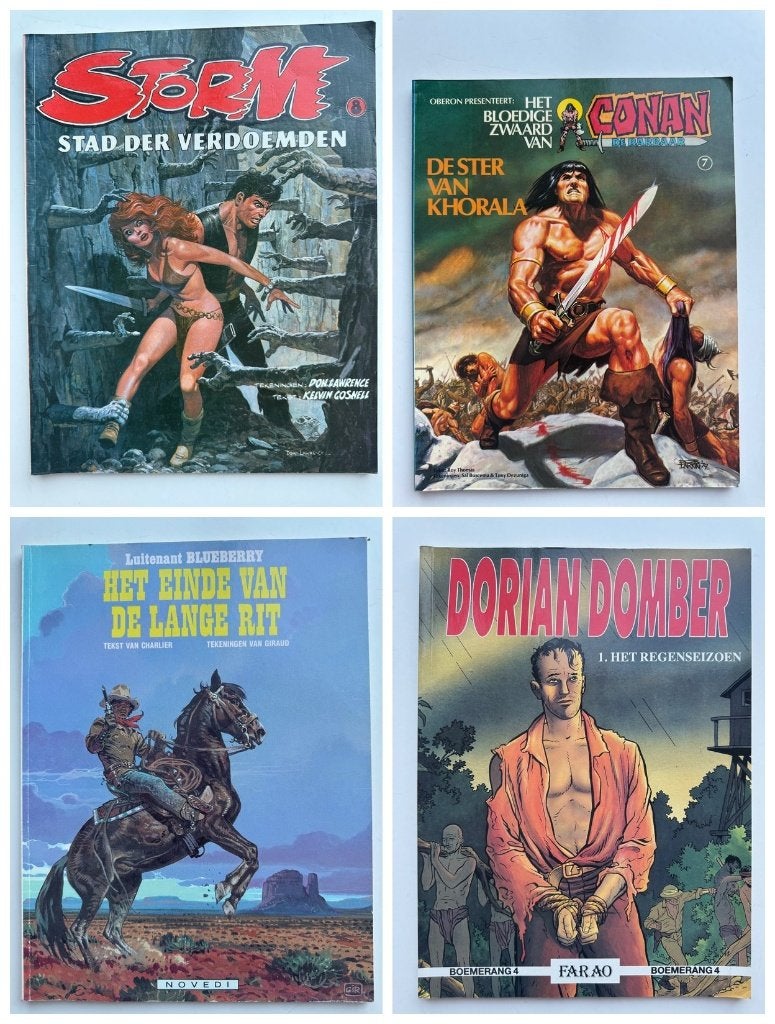 Lot 4 strips: Storm, Conan, Blueberry, Dorian Domber, Meerdere stripboeken, Ophalen of Verzenden, Gelezen
