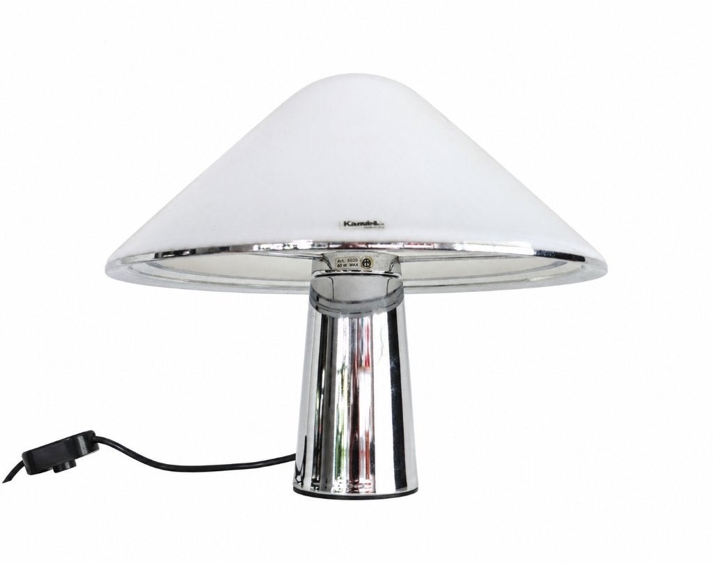 Vintage Harvey Guzzini Elpis paddenstoellampjes 1970, Italië, Ophalen, Lamp, Metaal, Gemerkt