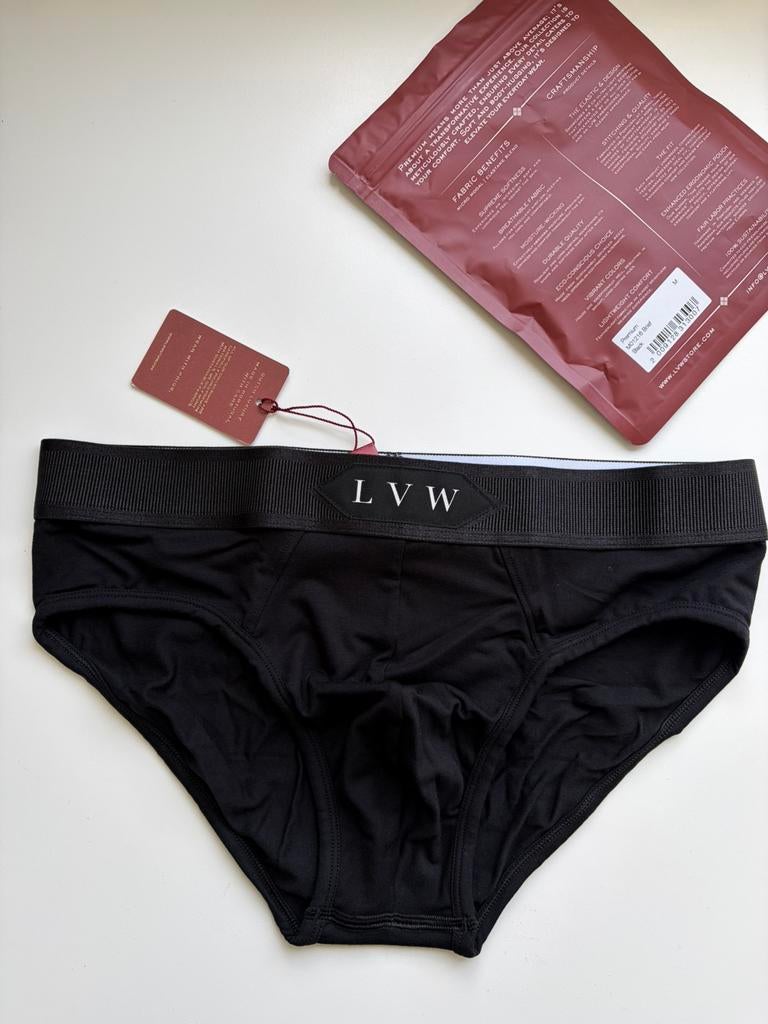 Slip micromodal LVW Premium, Envoi, Noir, Slip
