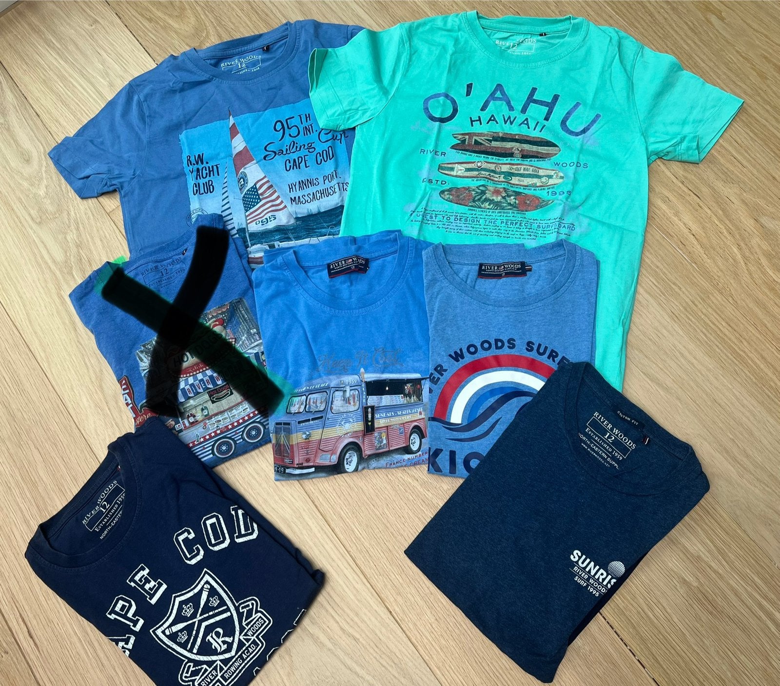 5 stT shirts Jongens maat 12 jaar Perfecte staat RIVER WOODS, Kinderen en Baby's, Kinderkleding | Maat 152, Ophalen of Verzenden
