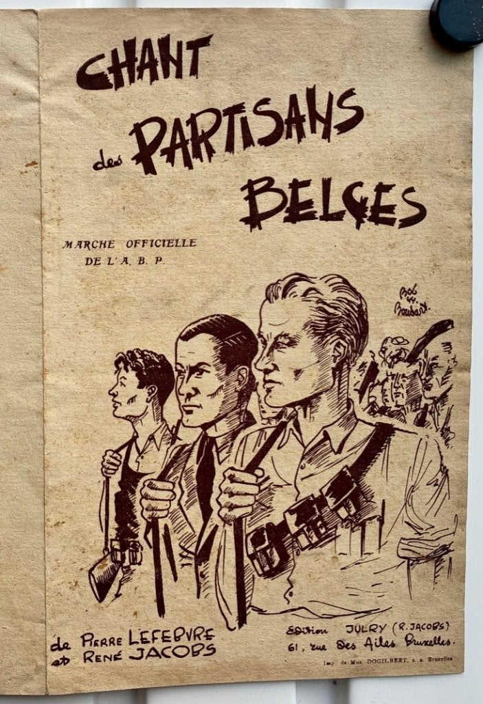 Chant des Partisans Belges. Partition musicale., Collections, Objets militaires | Général, Envoi