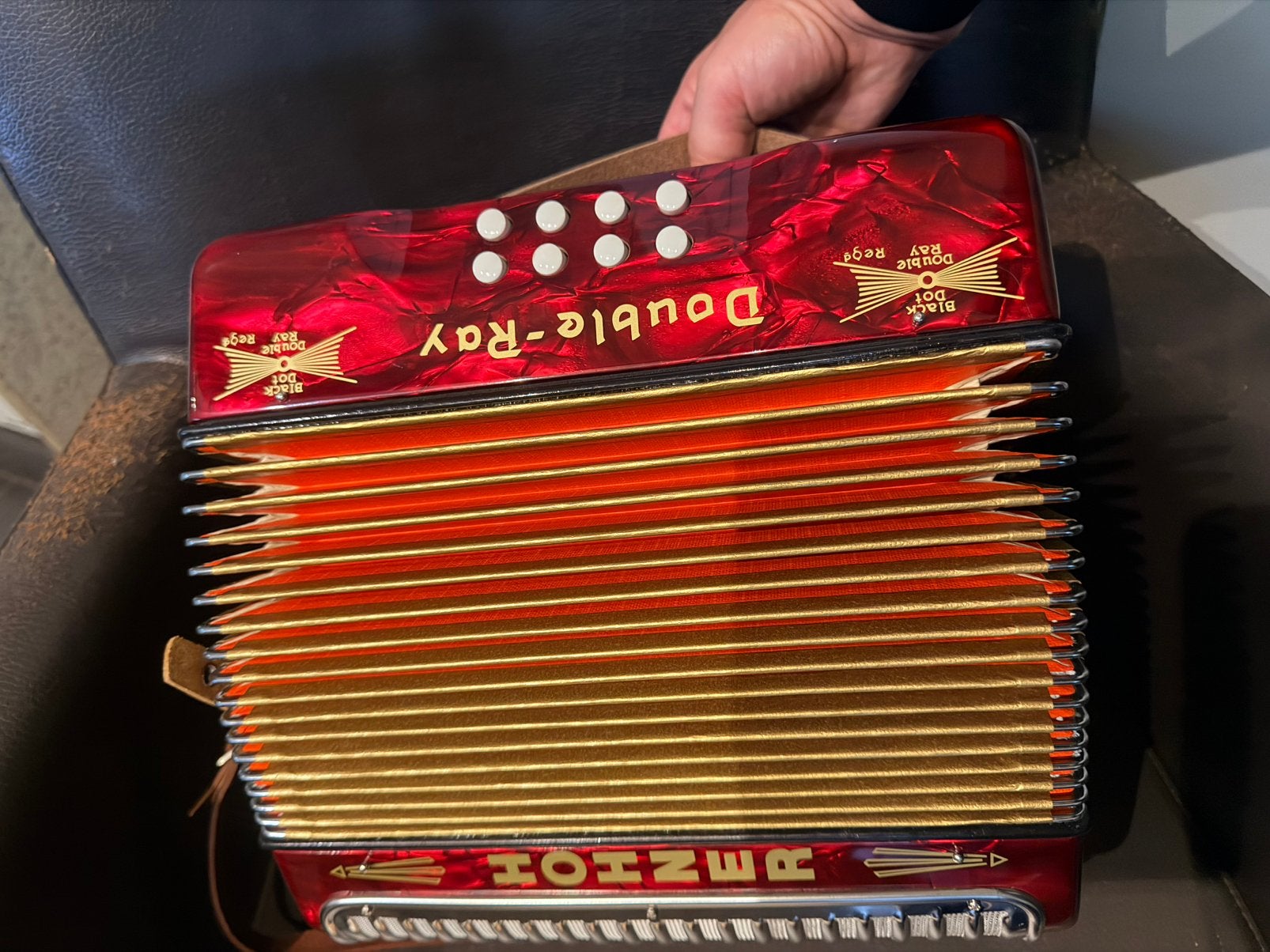 Nieuw Hohner double ray accordeon. Black dot, Enlèvement ou Envoi, Neuf, Accordéon à boutons, Hohner