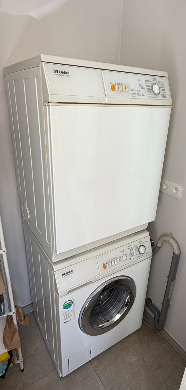Miele wasmachine en droogkast, Ophalen, 6 tot 8 kg, Gebruikt, Minder dan 85 cm