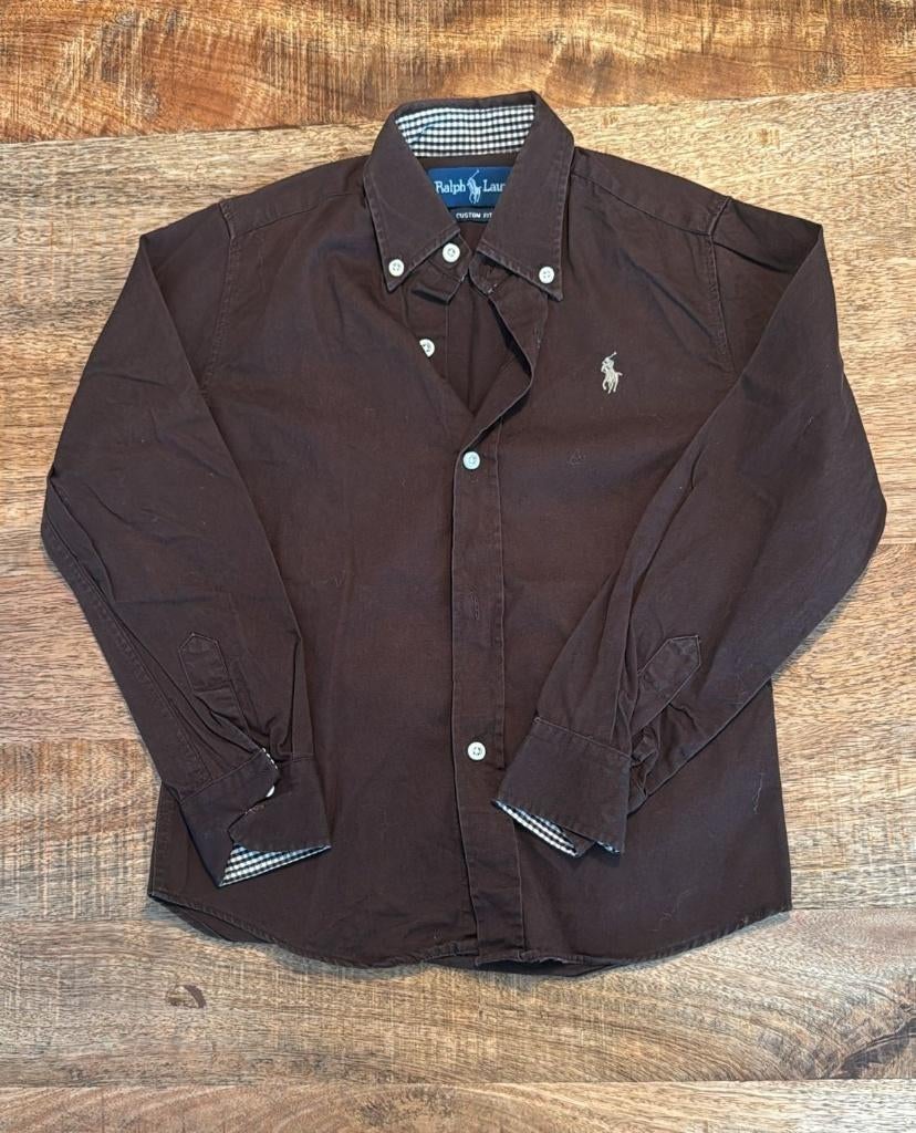 Bruin hemd Ralph Lauren, Ophalen, Overhemd of Blouse, Zo goed als nieuw, Jongen