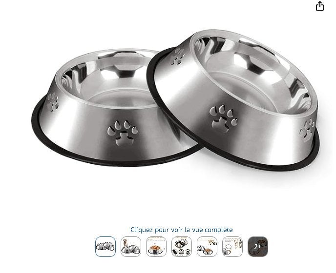 2 Gamelle en acier inoxydable,Taille 26 cm - 8 euros, Animaux & Accessoires, Enlèvement, Comme neuf, Gamelle