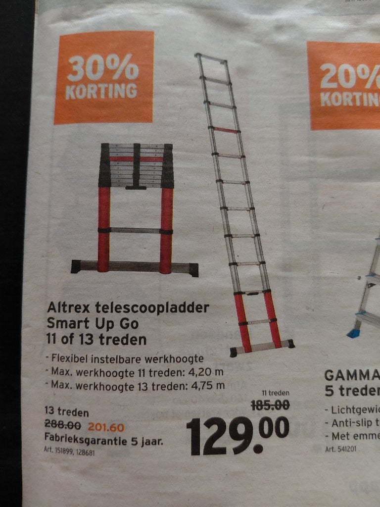 Opvouwbare ladder, Bricolage & Construction, Échelles & Escaliers, Enlèvement, Comme neuf, Échelle, Pliable ou rétractable/escamotable