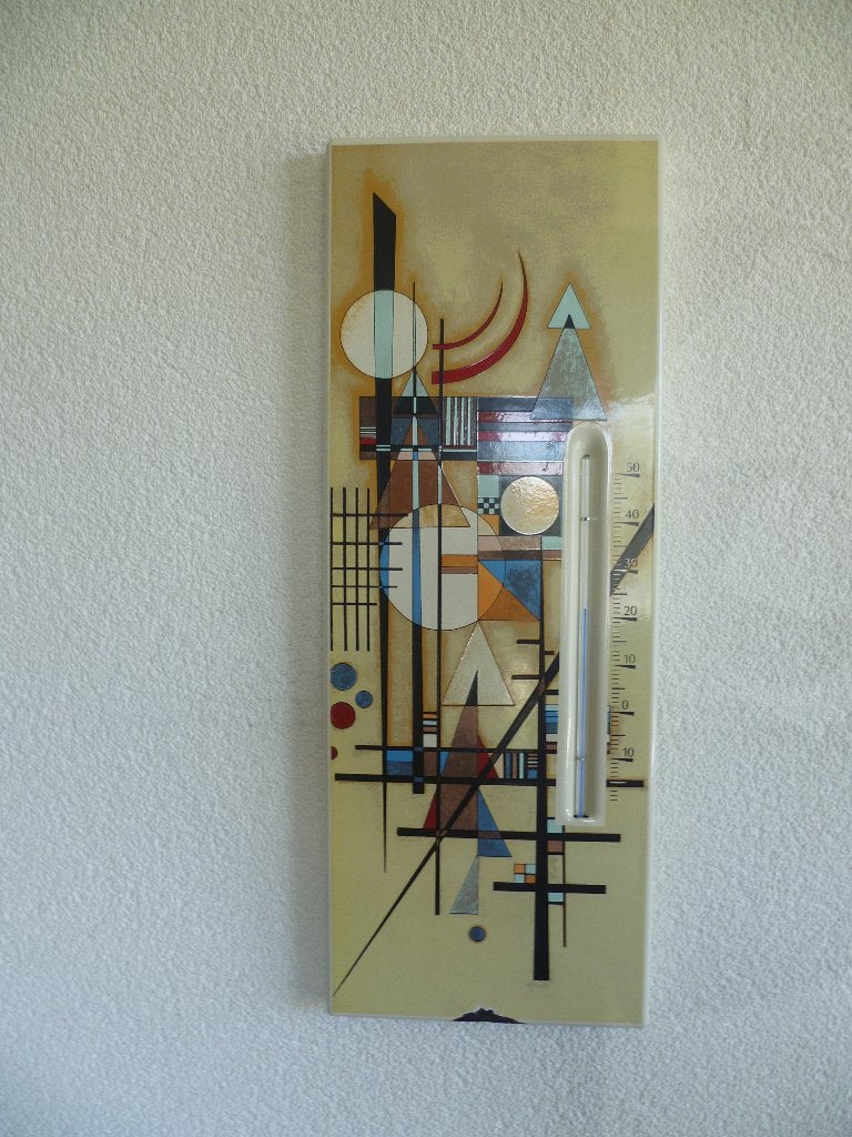 EMAILLE RECLAME KUNST THERMOMETER"KERST CADEAU EB"UIT 1997, Verzamelen, Ophalen of Verzenden, Gebruikt, Reclamebord