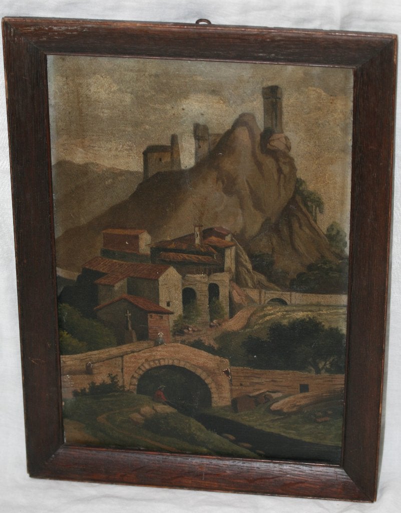 Antieke schilderij olie op paneel - Ongesigneerd, Ophalen of Verzenden, Olieverf, Paneel