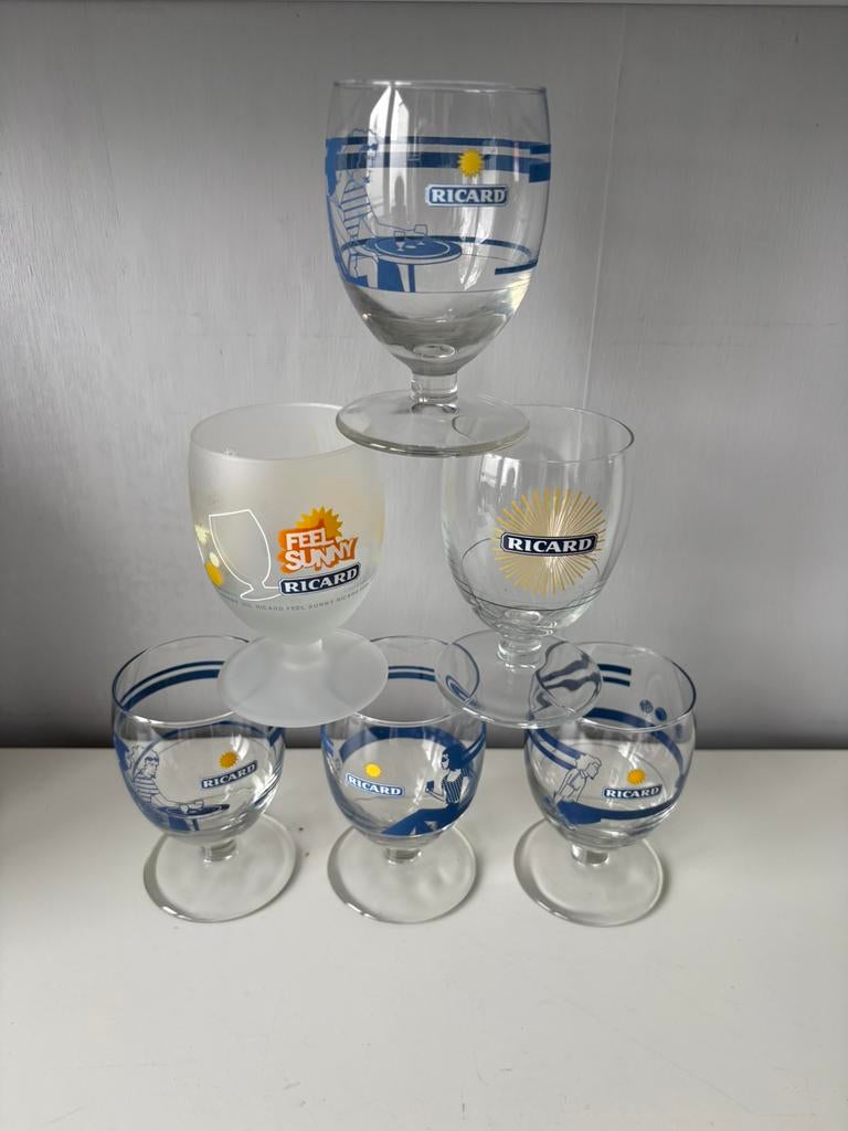 6 verres RICARD, Enlèvement ou Envoi, Comme neuf