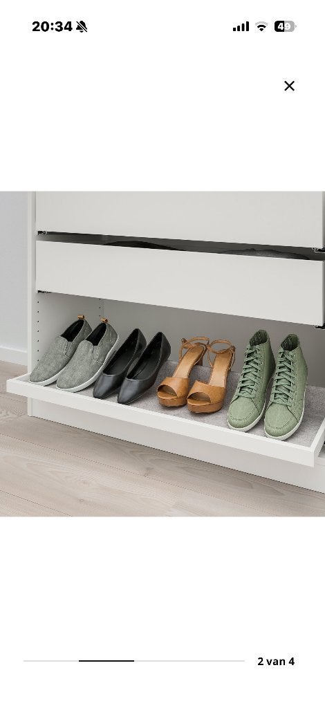 2 x IKEA KOMPLEMENT schoeneninzet v uittrekbare plank, Ophalen, Zo goed als nieuw