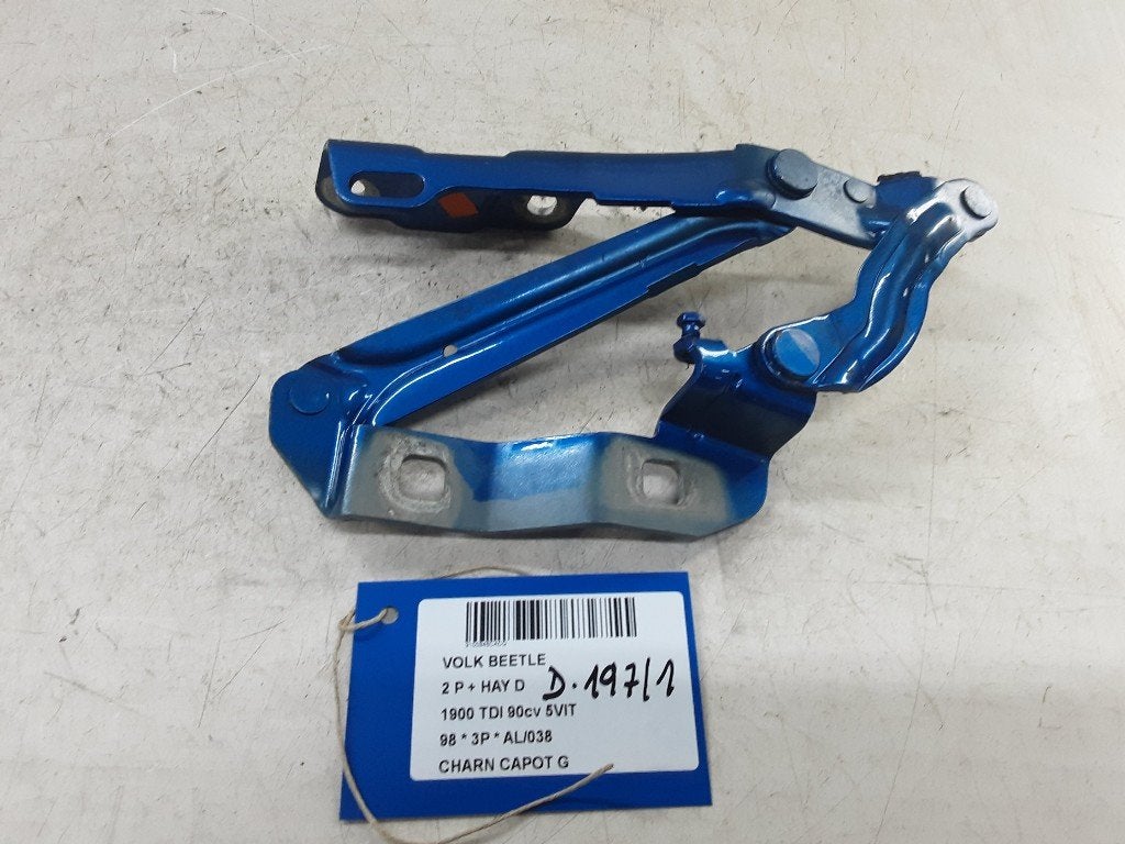 CHARNIERE DE CAPOT GAUCHE Volkswagen New Beetle (9C1 / 9G1), Volkswagen, Mevr. I. Hauben, Utilisé, Rue de l'Espoir 34 34
4030  GRIVEGNÉE, BE