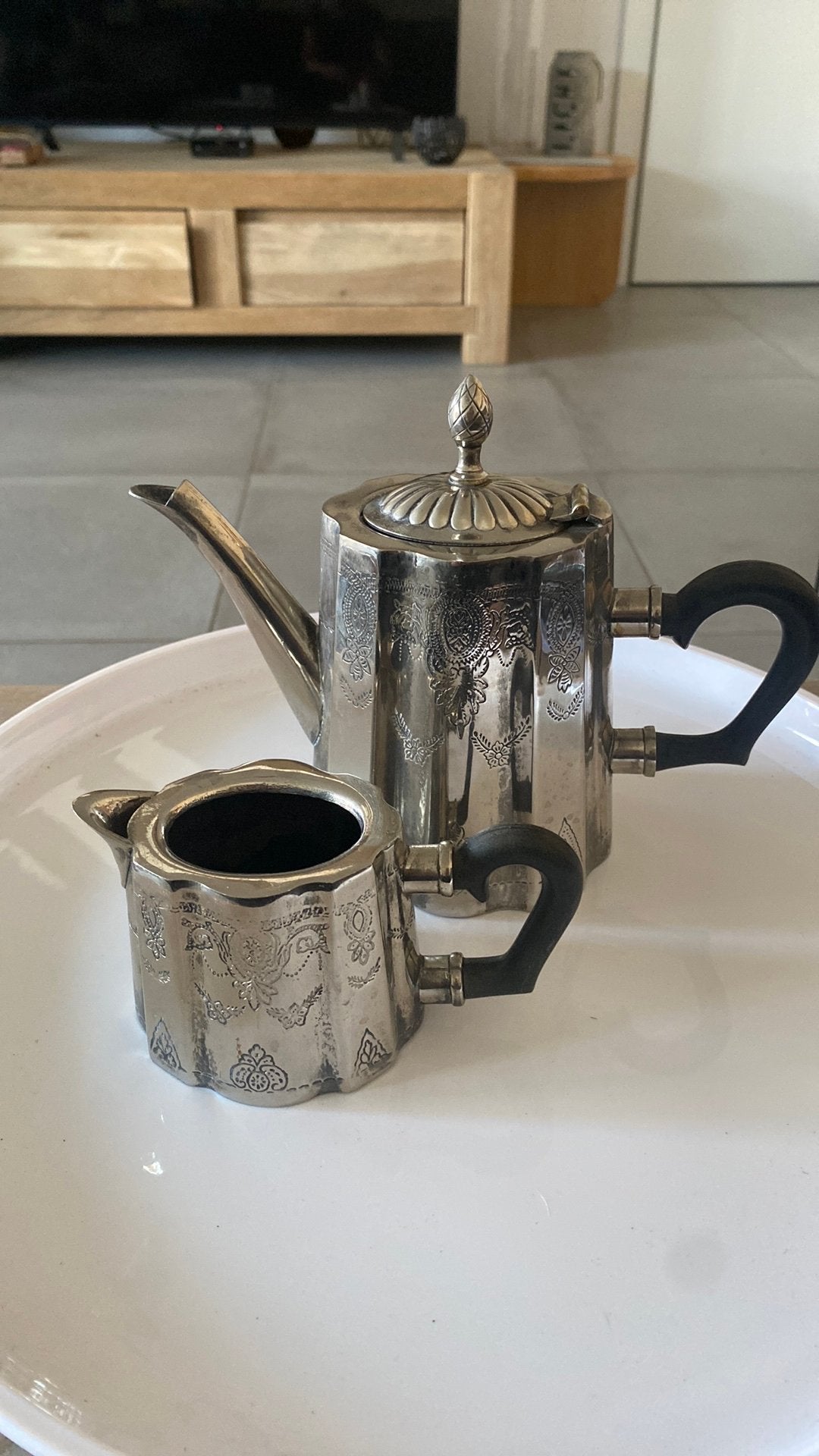 Vintage Koffie en melk kannetje uit de jaren 1930-40, Antiek en Kunst, Ophalen