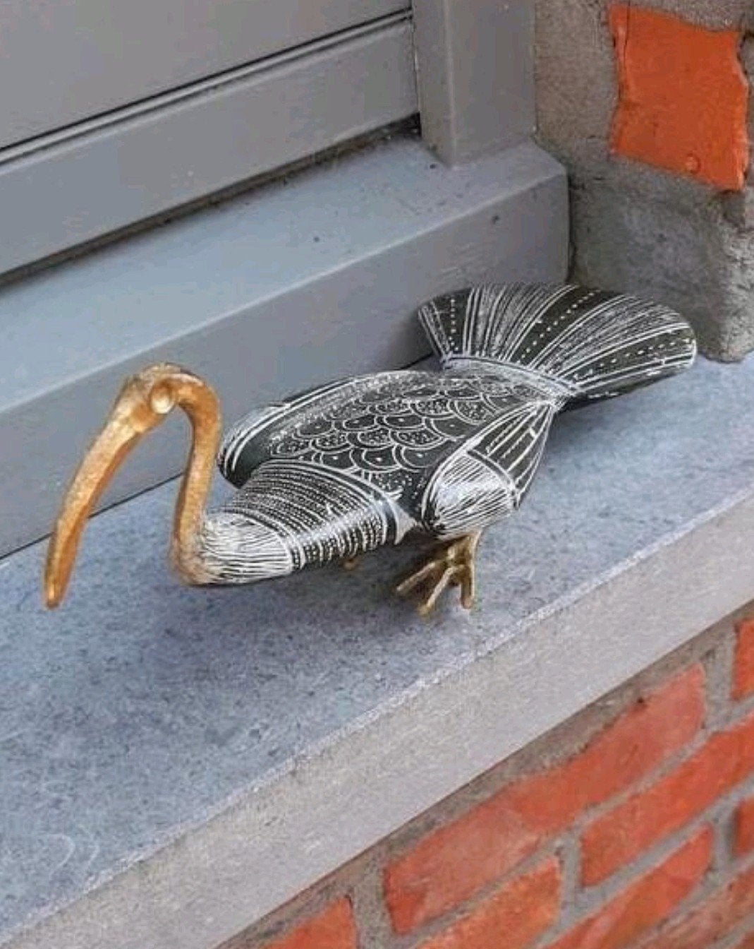 Ibis égyptien en bronze et marbre, années 1960, Enlèvement ou Envoi