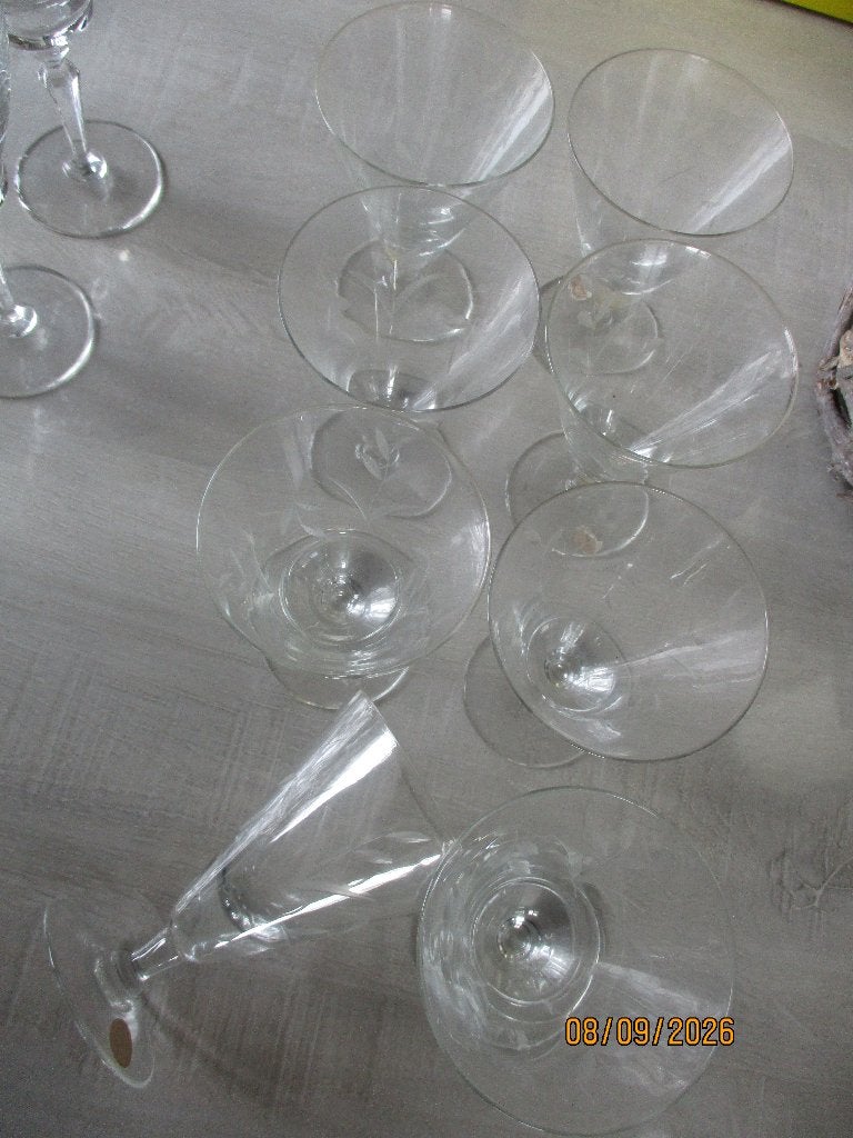 lot de 8 verres en cristal de Boussu, Antiquités & Art, Enlèvement ou Envoi