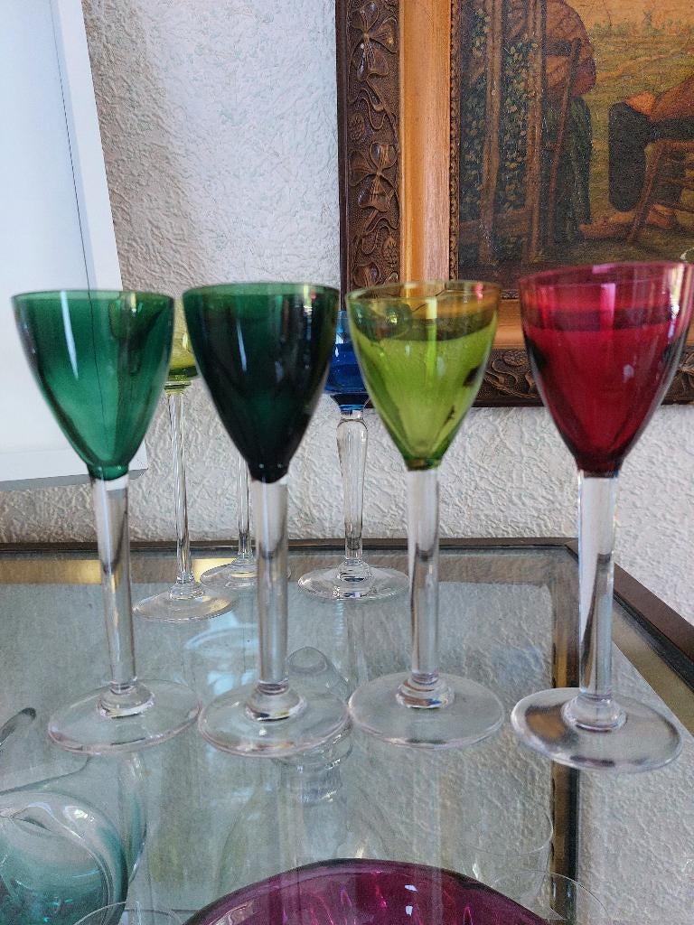 4 verres a liqueur en cristal sur pied Val saint lambert ?, Enlèvement