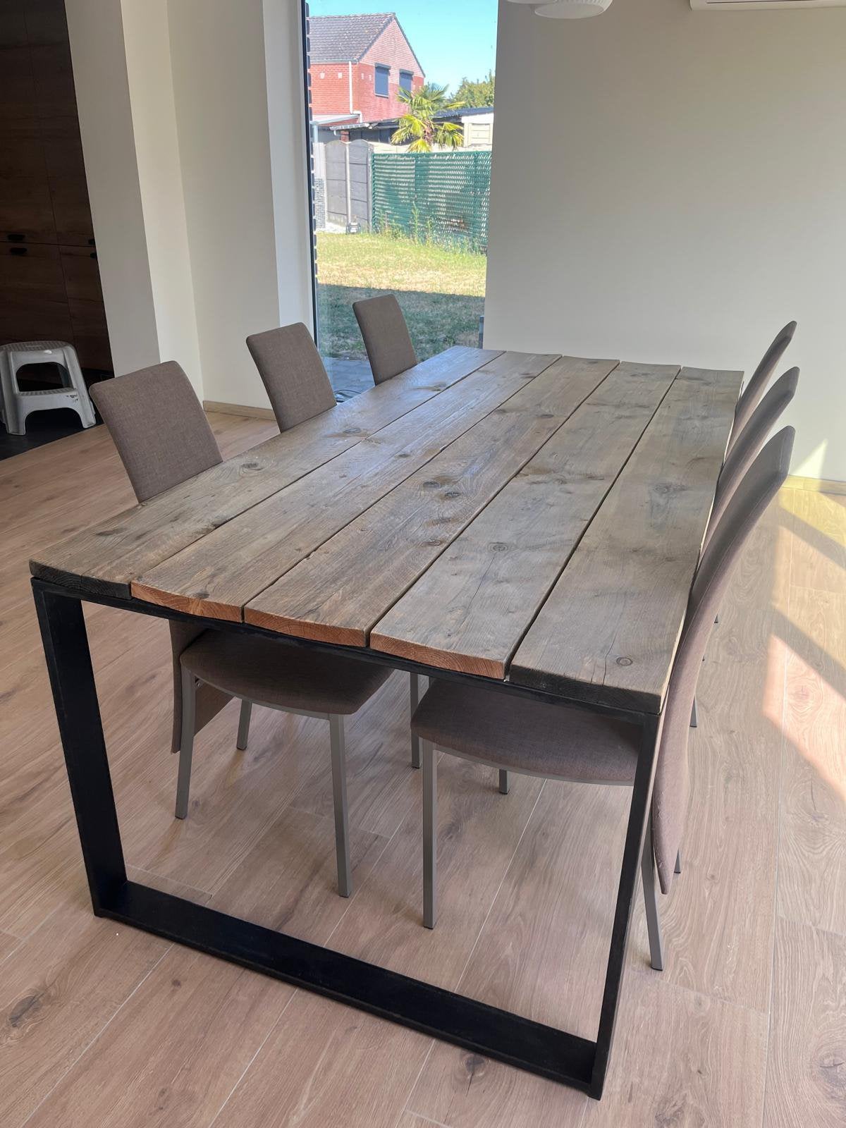 Eettafel en 6 stoelen, Huis en Inrichting, Tafels | Eettafels, Ophalen, Zo goed als nieuw