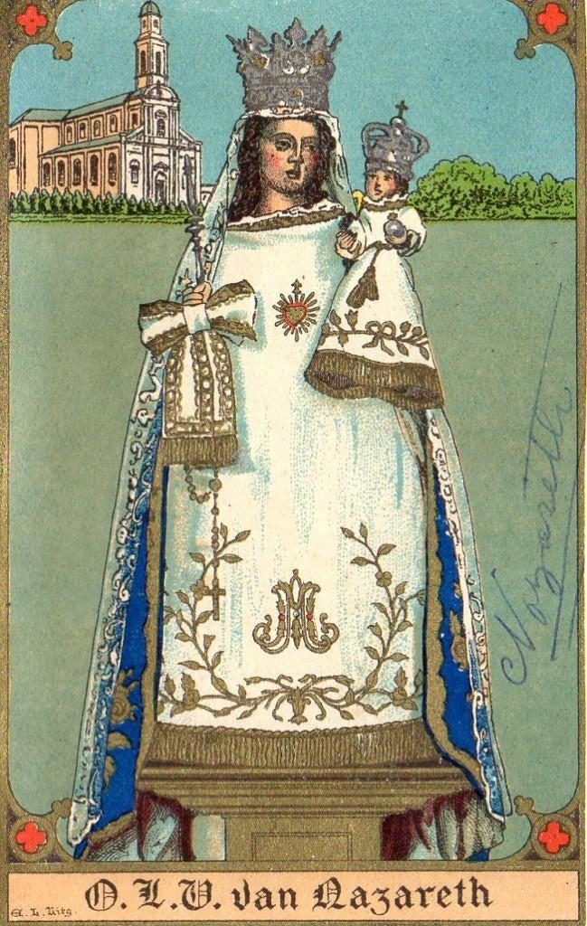 devotieprentje OLV van Nazareth, Ophalen of Verzenden, Gebruikt, Kaart of Prent, Christendom | Katholiek