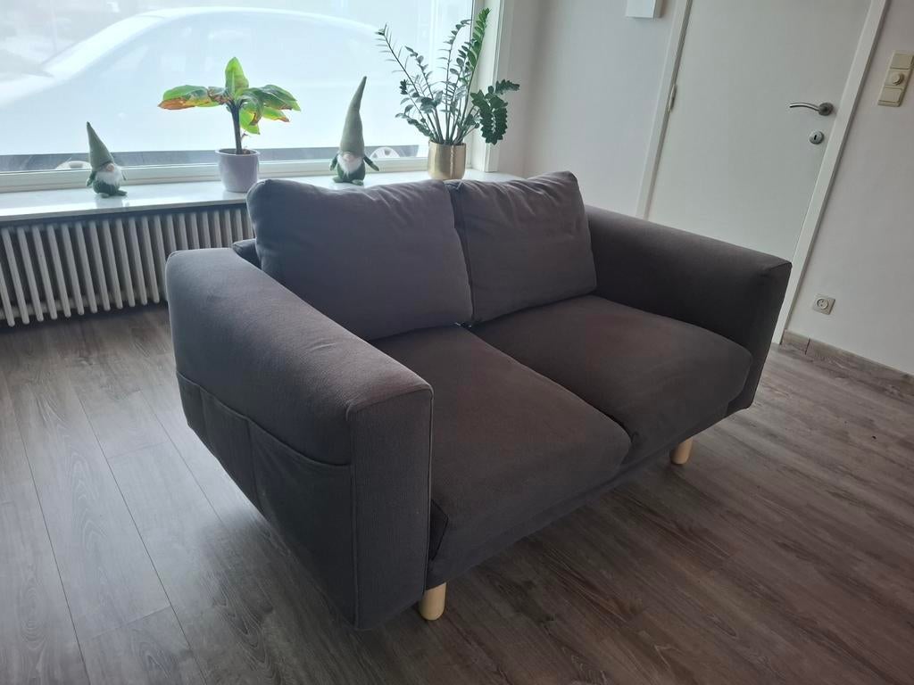 Donkergrijze Ikea 2-zit zetel - goeie staat, Enlèvement, Utilisé, Tissus