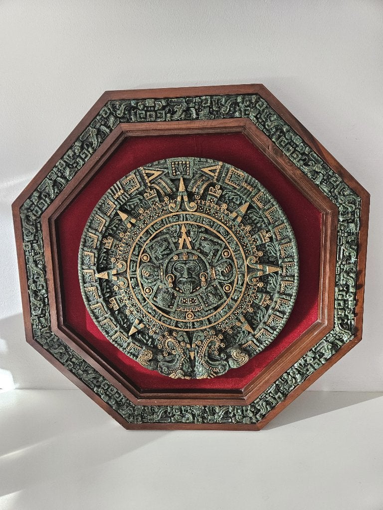 groene Azteekse /Maya kalender, Antiquités & Art, Enlèvement ou Envoi