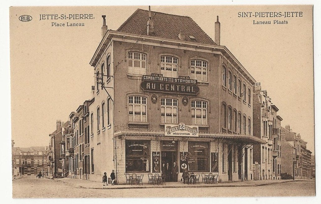 jette st pieters jette pk place laneau cafe au centre, Ophalen of Verzenden, Voor 1920, Ongelopen, Brussel (Gewest)