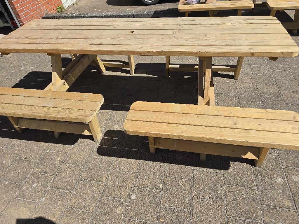 Picknick bank nr 4, Ophalen, Gebruikt, Rechthoekig, Hout