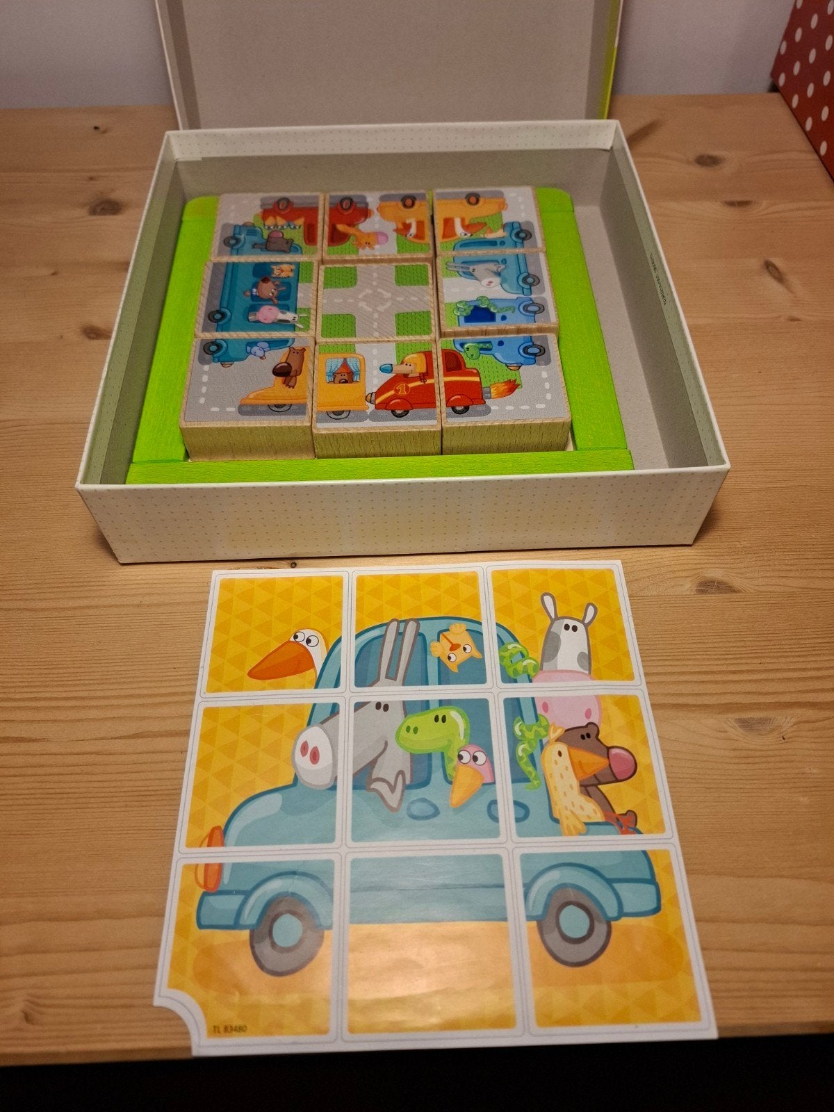 Legspel blokpuzzel Haba dieren achter het stuur, Ophalen of Verzenden