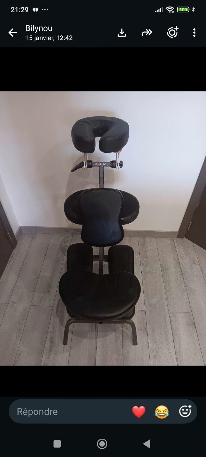chaise de massage, Enlèvement
