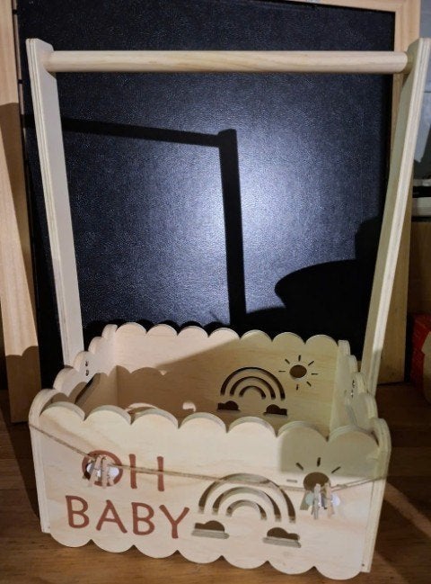 houten kistje om gevuld kado te doen bij geboorte, Kinderen en Baby's, Ophalen, Zo goed als nieuw