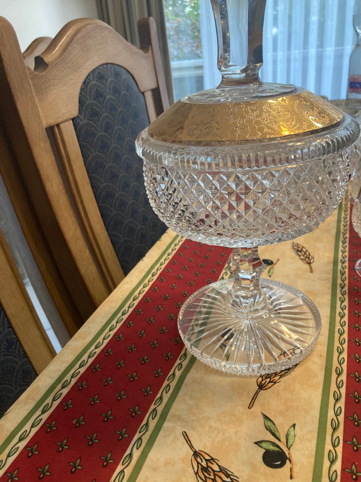 Te koop prachtige kristallen pot, Ophalen, Zo goed als nieuw