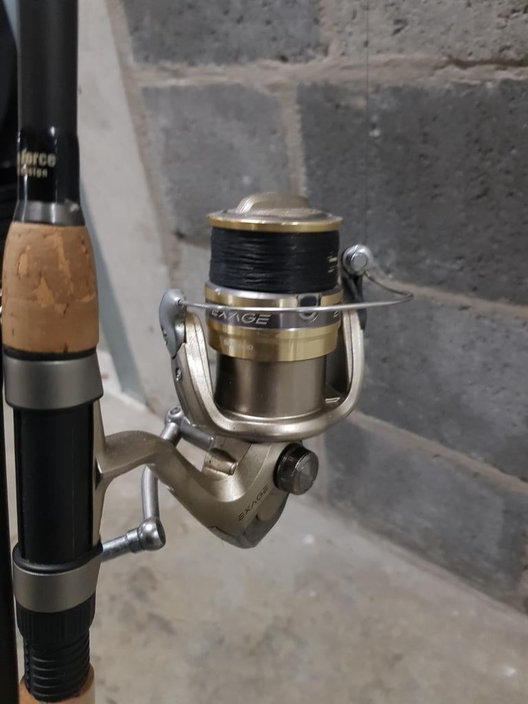 2 werphengels Lammer f 12ft 1.50 lb + 2 shimano molens exage, Ophalen