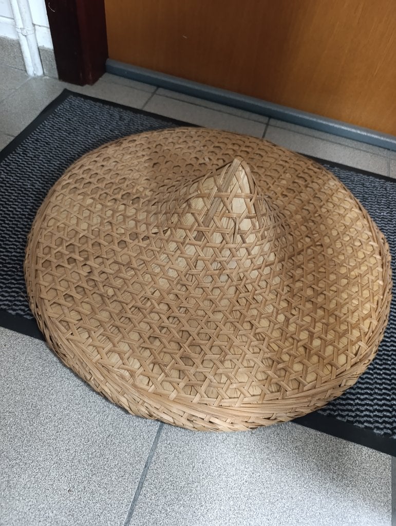 Chapeau chinois, Antiquités & Art, Fait main, Autres types, Beige, Chine