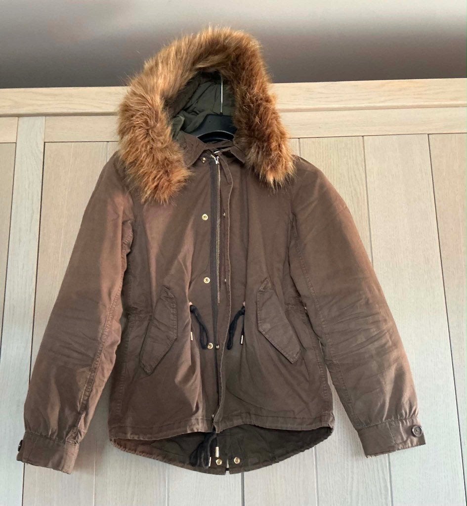 Parka jas, Kleding | Dames, Bruin, Zara, Ophalen of Verzenden, Zo goed als nieuw