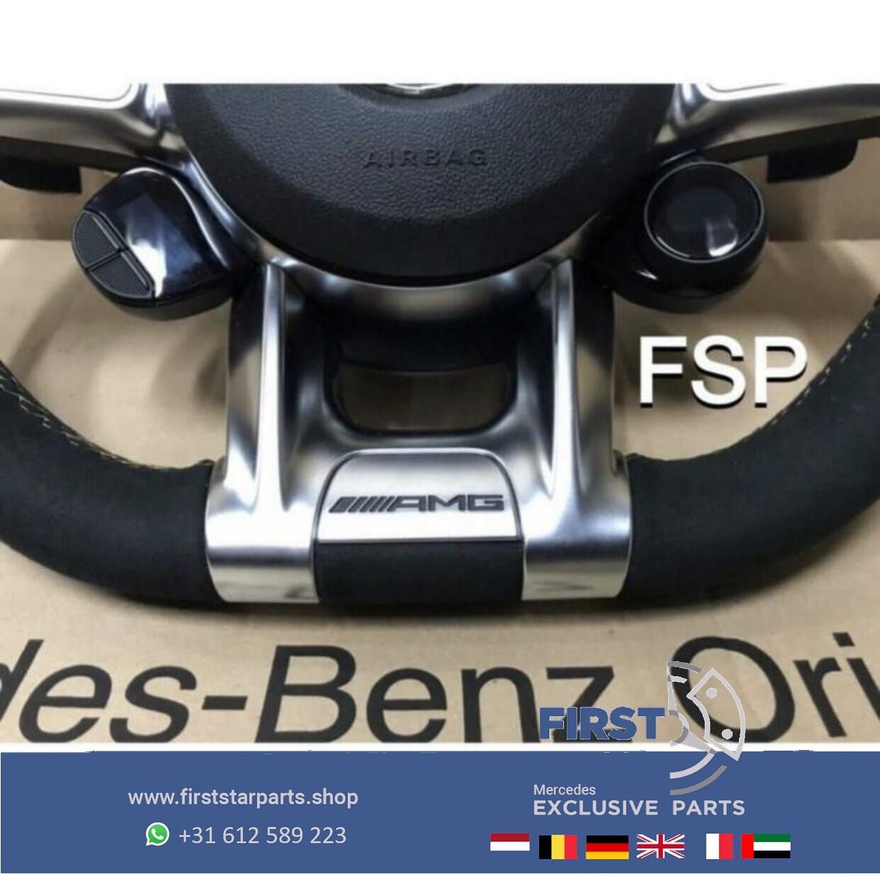 2020 AMG STUUR EMBLEEM Mercedes LOGO W177 W118 W205 W157 W21, Gebruikt, -, Voor, Ophalen of Verzenden