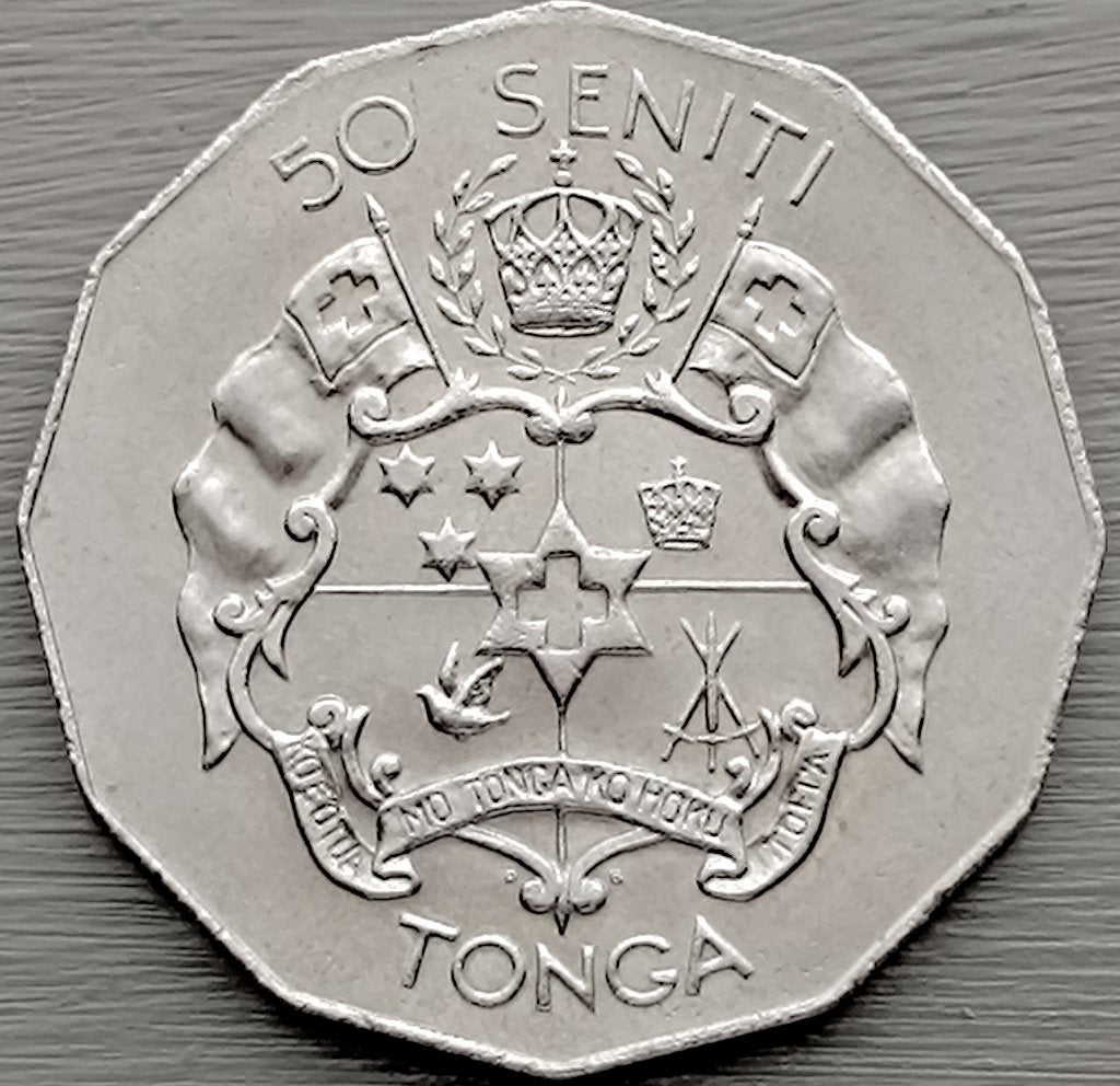 munt Tonga 50 seniti 1974, Postzegels en Munten, Munten | Oceanië, Ophalen of Verzenden