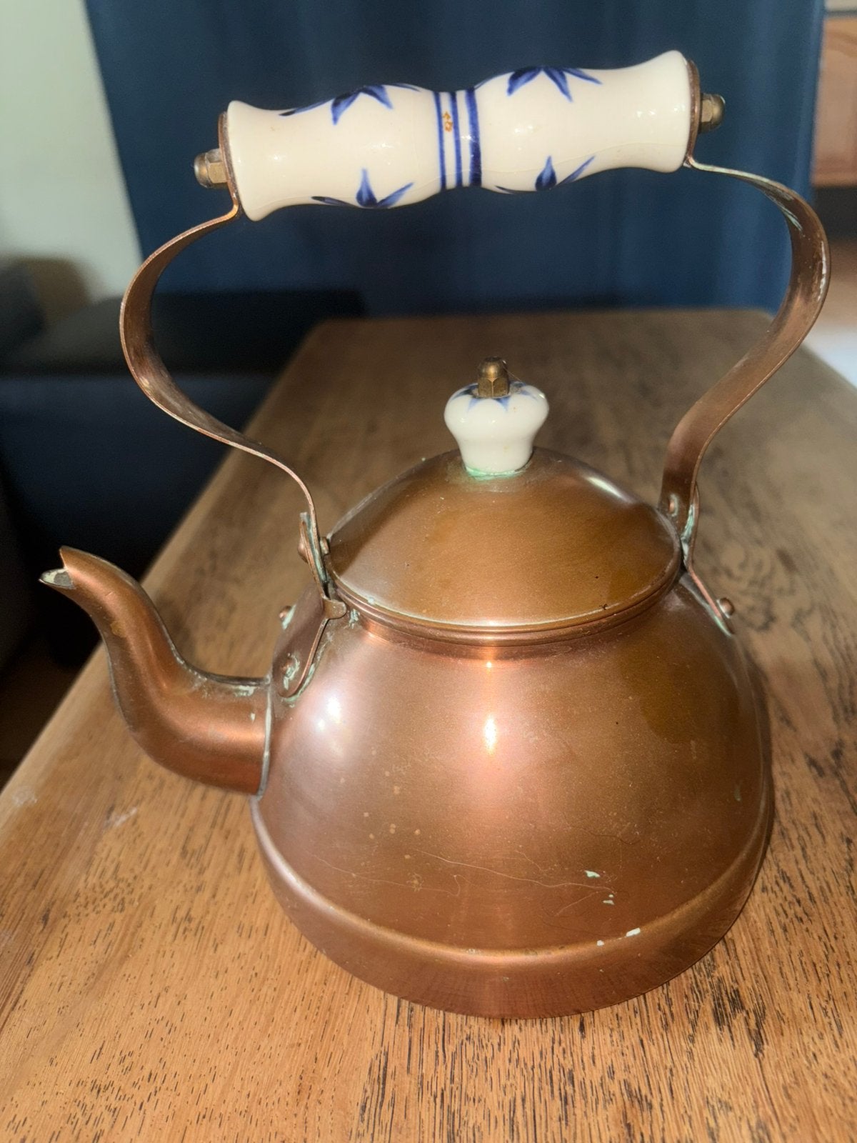 Vintage koperen theepot, Ophalen of Verzenden