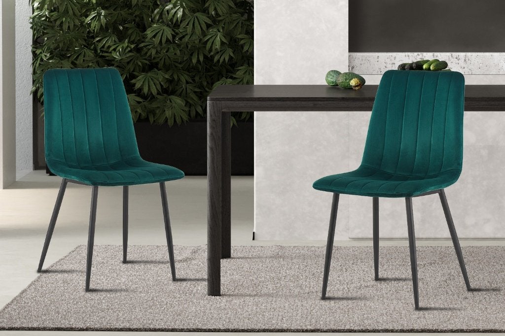Einde Reeks Stoelen in zacht fluweel stof Nieuw +Levering, Maison & Meubles, Neuf, Gris, Enlèvement ou Envoi, Cinq, Six Chaises ou plus