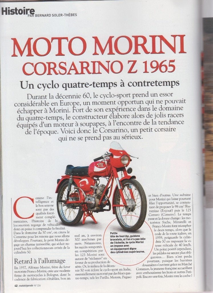 1965 Cyclomoteur Bromfiets Moto Morini Corsarino  collection, Verzenden, Gelezen