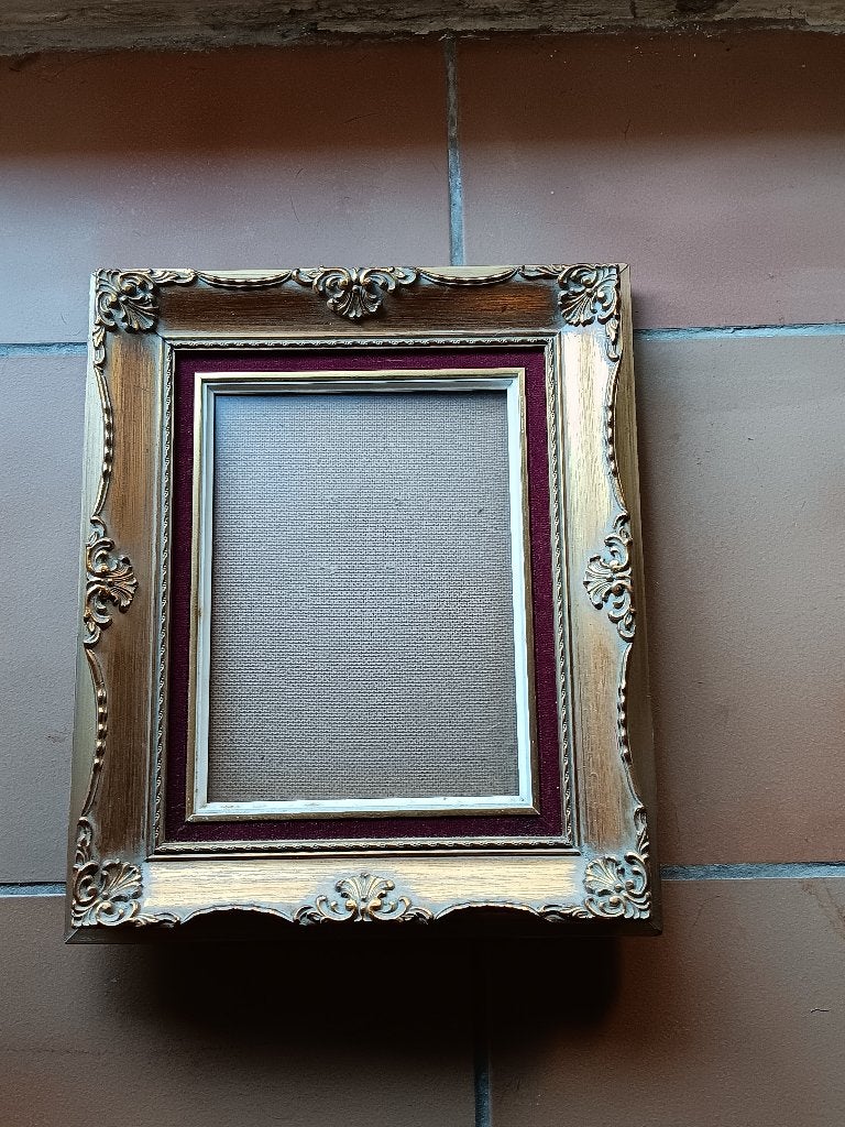 Prachtig oud gouden frame met gouden en rode rand, Ophalen, Schilderijlijst, Zo goed als nieuw, Goud
