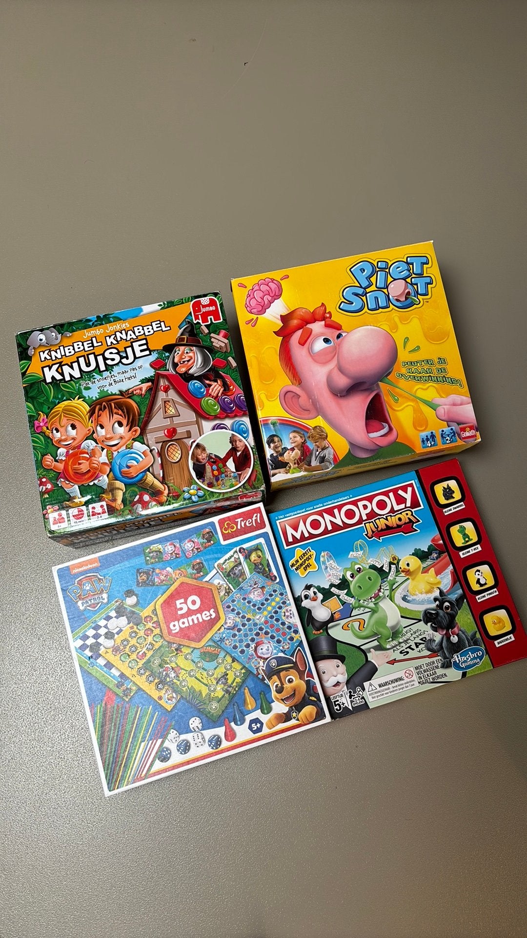 Set 4 gezelschapsspelen kinderen, Ophalen, Zo goed als nieuw