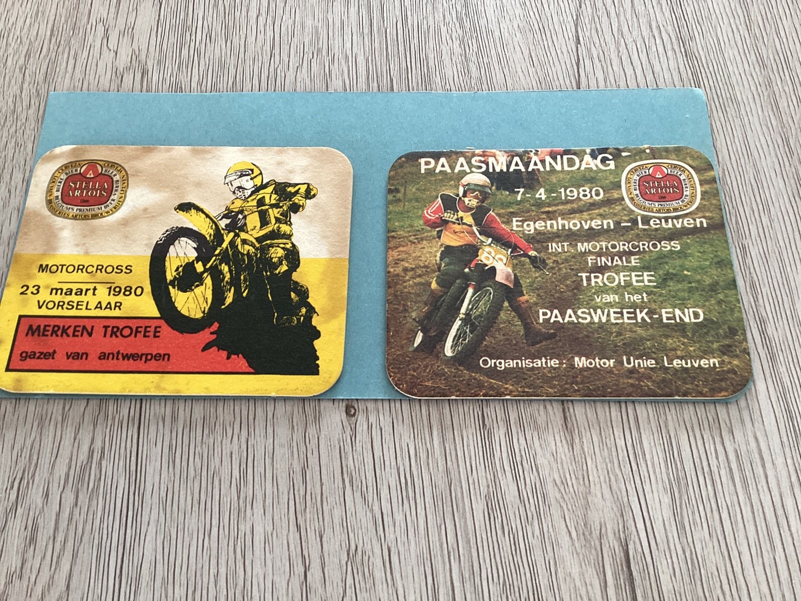 2 bierviltjes van Motorcross van 1980, Ophalen of Verzenden, Zo goed als nieuw