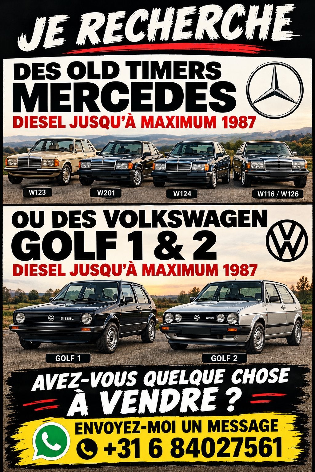 I Search Mercedes or Volkswagen, Enlèvement ou Envoi