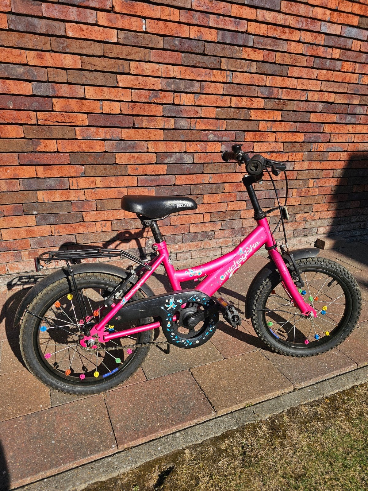 meisjesfiets mickeybike 16 inch, Ophalen, Gebruikt, Handrem, 16 inch