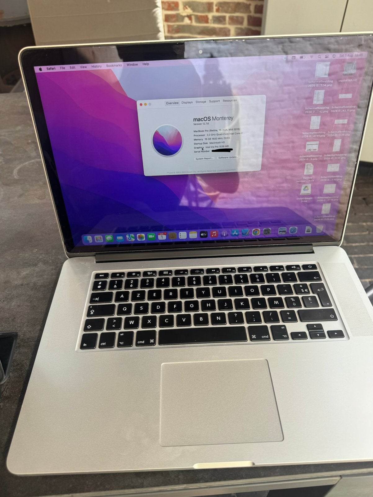 Macbook pro i7 15” mid 2015, MacBook Pro, Gebruikt, 256 GB, 2 tot 3 Ghz