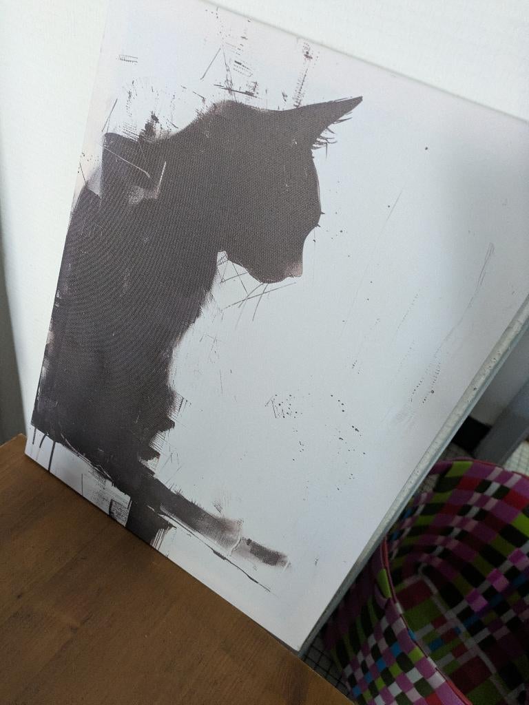 Toile sur cadre de bois Le chat, Maison & Meubles, Neuf, Moins de 50 cm, Enlèvement, Bois