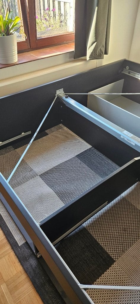 Tweepersoonsbed, Huis en Inrichting, Slaapkamer | Bedden, Ophalen, Gebruikt, Bruin, Tweepersoons