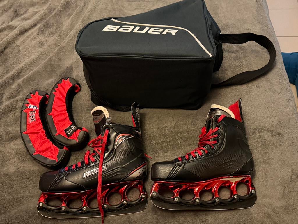 Bauer t-blade schaatsen met tas van bauer maat 43, Enlèvement, Comme neuf, Bauer