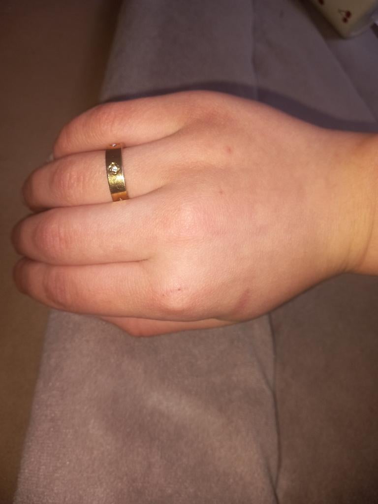 Trouwring, Handtassen en Accessoires, Ringen, Ophalen, Goud, Overige materialen, Met kristal