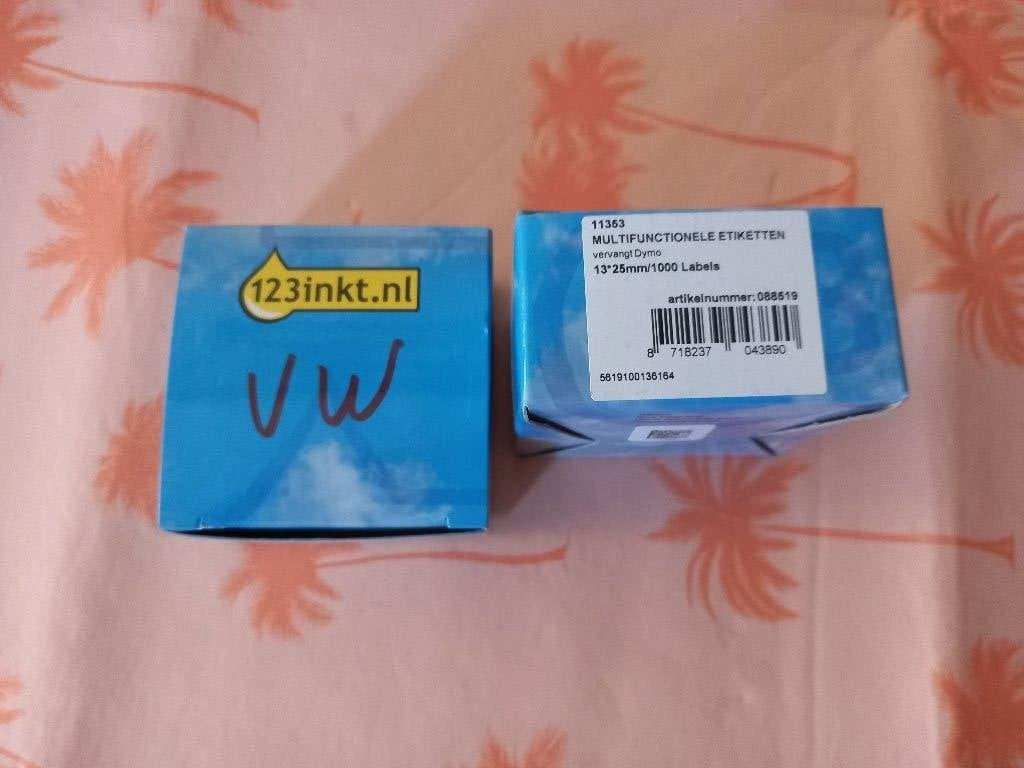2 x Etiquette 13x25mm (2000 pièces) pour Dymo 450 new, Enlèvement ou Envoi, Neuf, Ruban d'imprimante, 123inkt